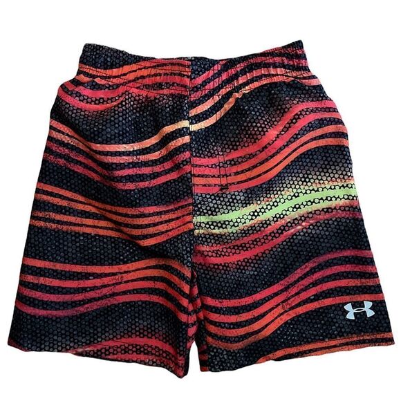 NEW Under‎ Armour Boys Volley Swim Trunks in Atomic Wave Pattern Size 3T - Picture 1 of 5